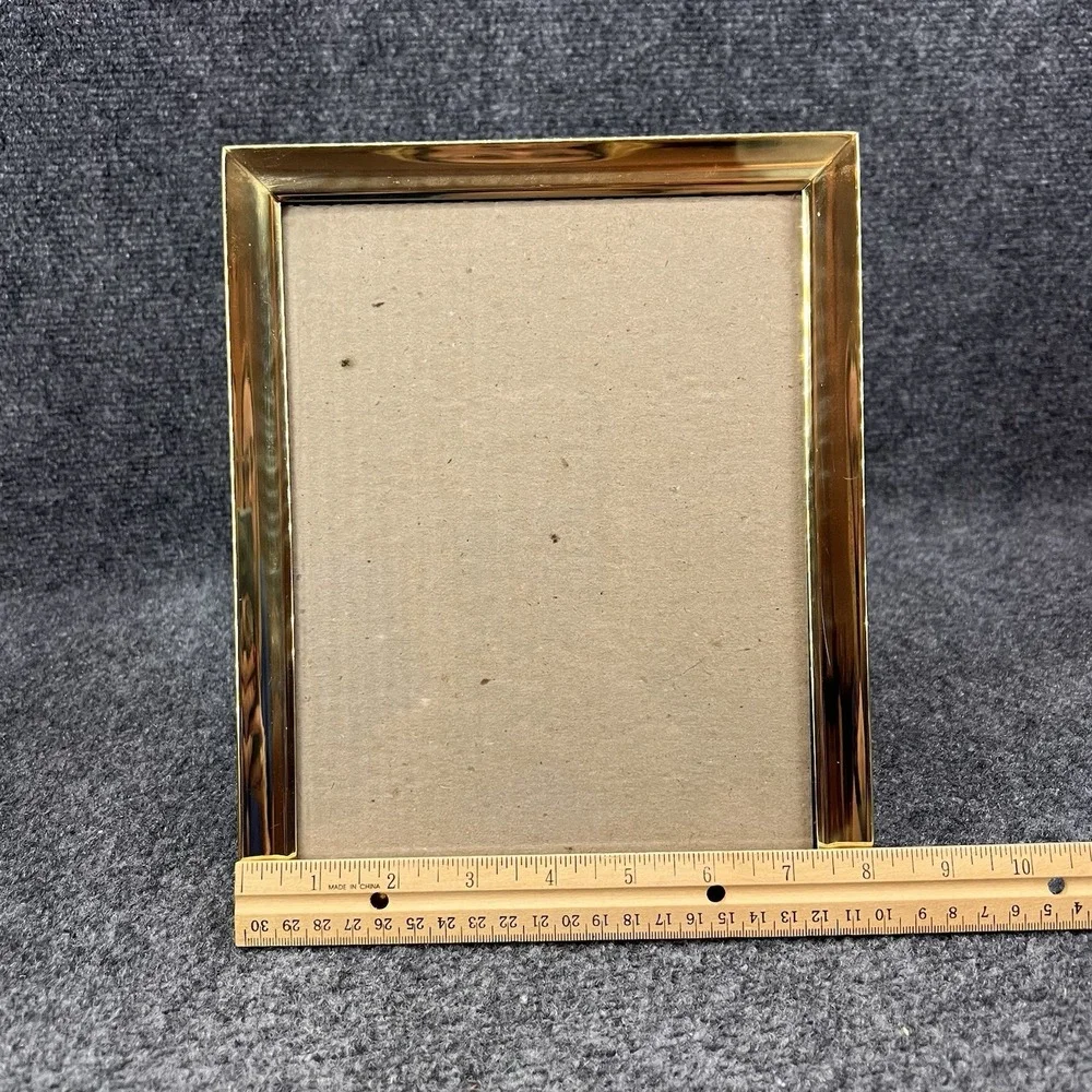 Vintage Brass Picture Frame 8 x 10 Freestanding or Hanging Made in Korea
